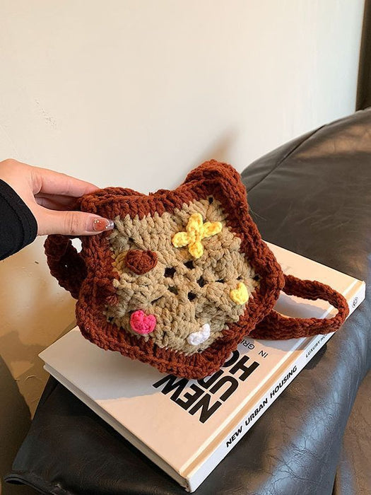 Wholesale Wool Five-pointed Star Children's Wool Crochet Bag JDC-SD-YuanDuo099