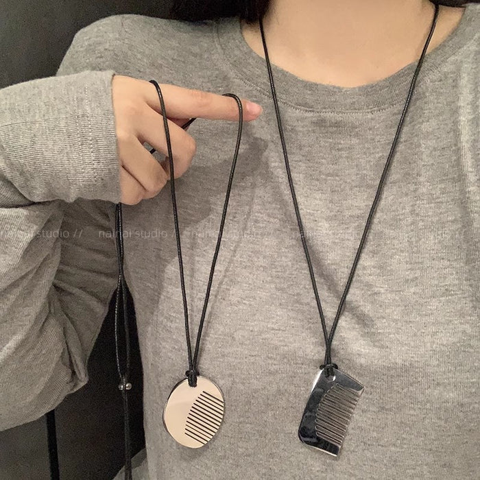 Wholesale silver Comb Pendant Necklace Long Neck Accessories Comb