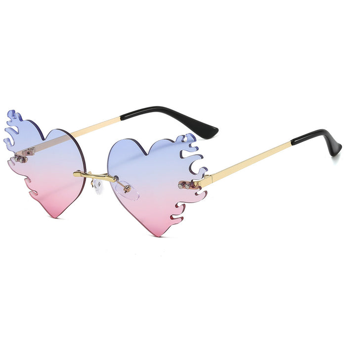 Wholesale Sunglasses Personalized frameless dazzling metal sunglasses Men's high-end glasses
