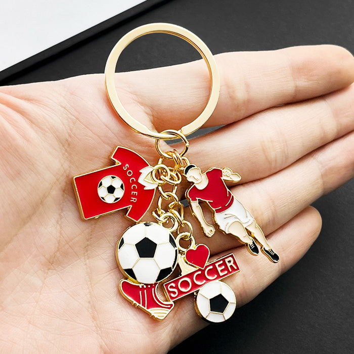 Wholesale Oil Dripping Football Player Zinc Alloy Keychain JDC-KC-LuNeng001