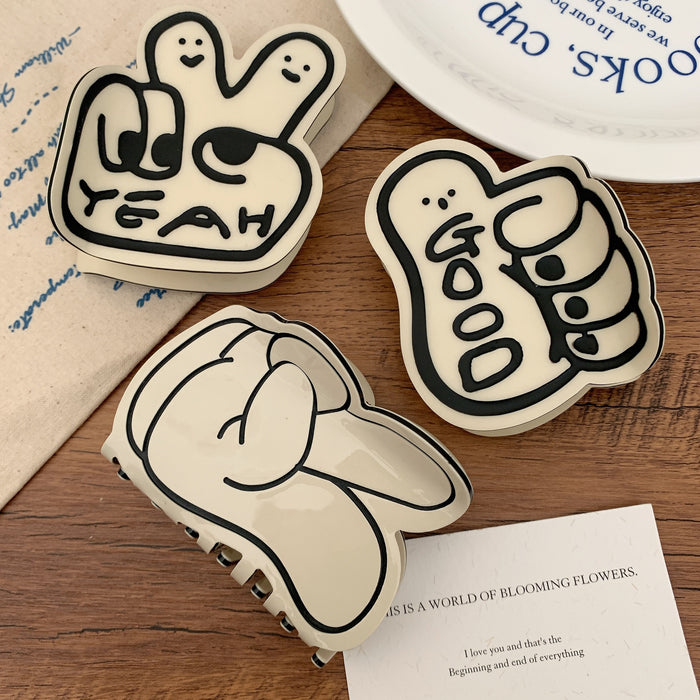 Wholesale New creative personality bier gesture thumb gesture hairpin grip shark home ponytail hair accessories women