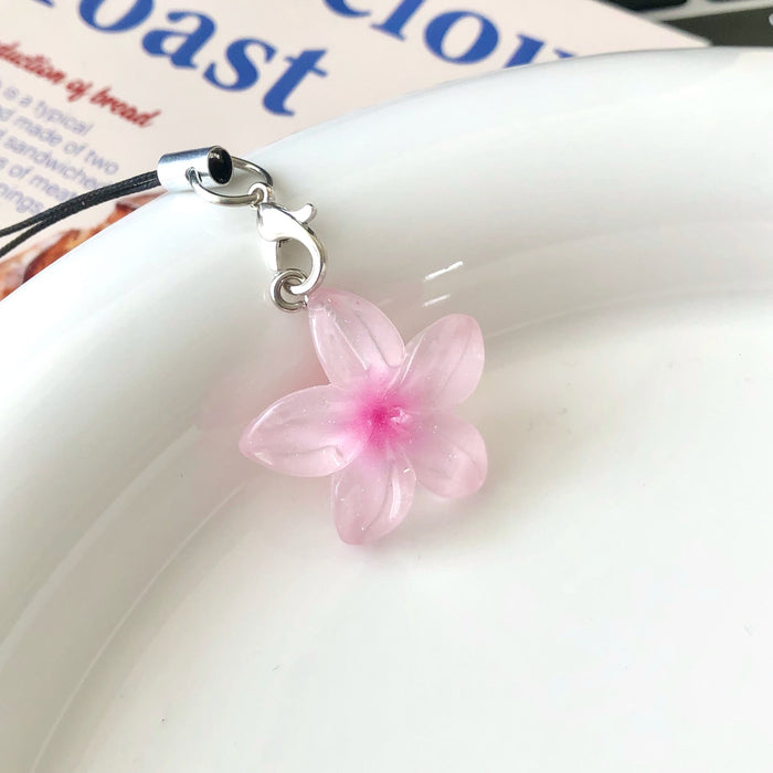 Wholesale Colorful transparent flower keychains