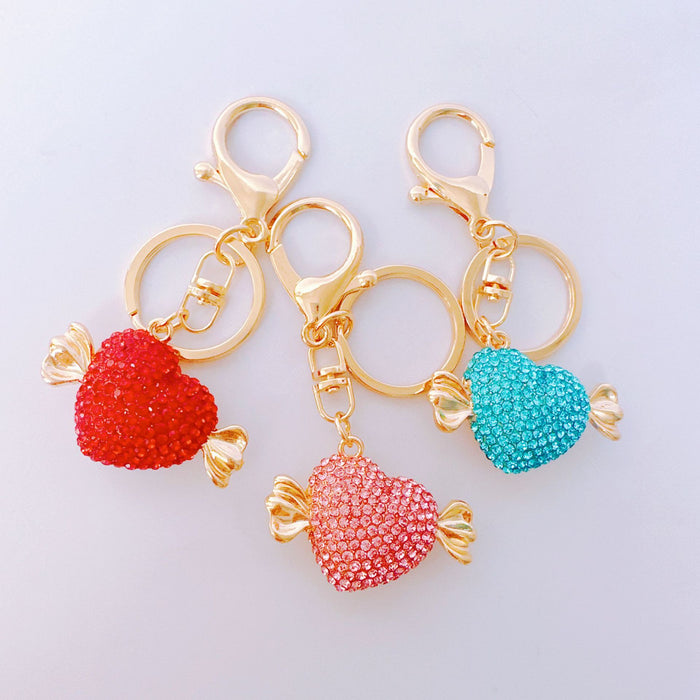 Wholesale Rhinestone Heart Candy Zinc Alloy Keychain JDC-KC-ZhanLun013