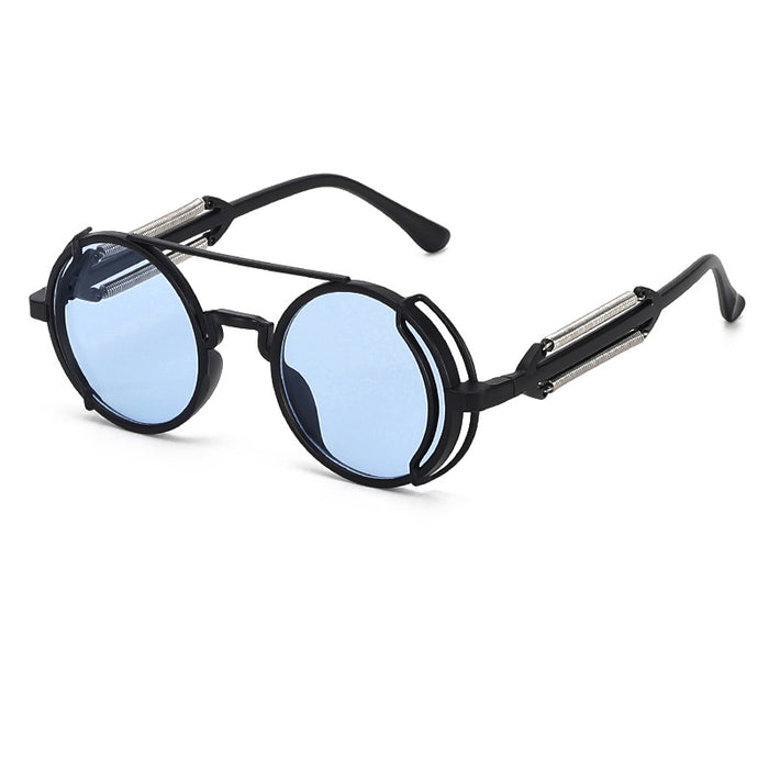 Wholesale Cyberpunk Style Round Frame Spring Leg PC Sunglasses JDC-SG-ZS010