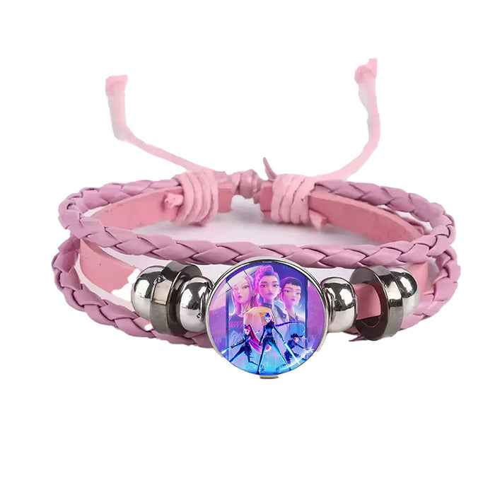 Wholesale KPOP Couple leather braided black bracelet