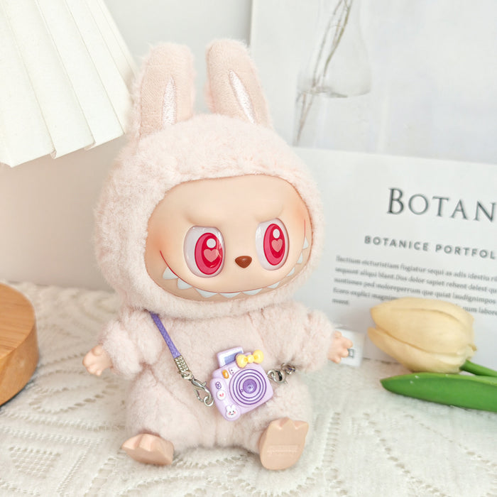 Wholesale Sitting 15cm Party Clothes Mini Doll Clothes Sweet Pink Strap Pants