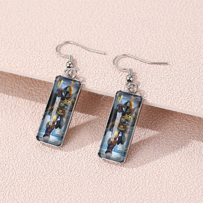 Wholesale Cartoon Square Time Gem Earrings (F) JDC-ES-XiangL063