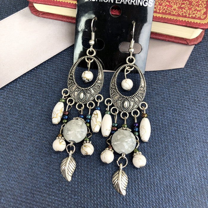 Wholesale Alloy Bohemian Retro Ethnic Style Earrings JDC-ES-Luox008