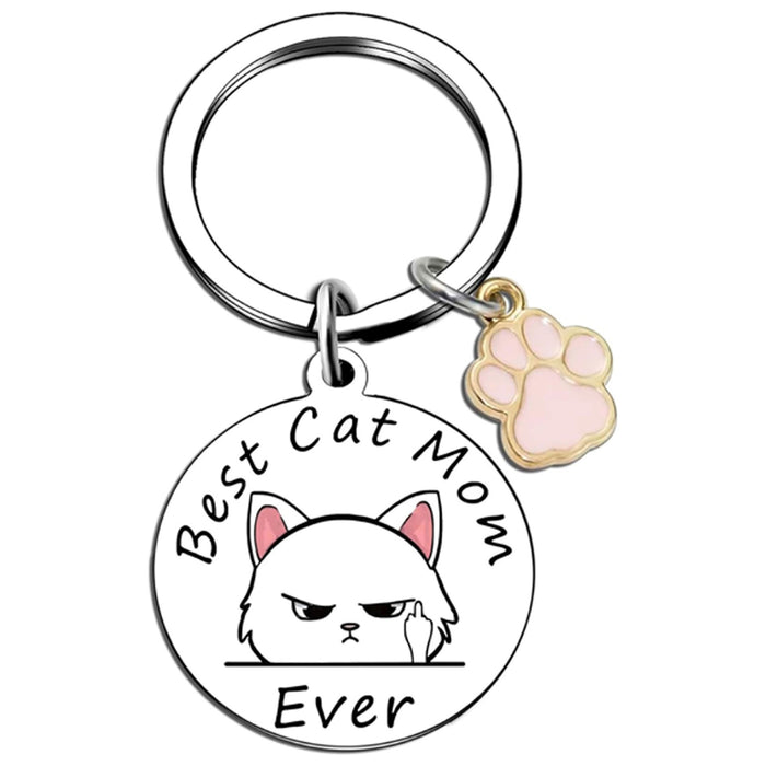 Wholesale Stainless steel letter element round keychain