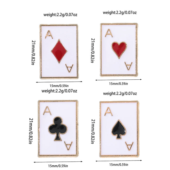 Wholesale Metal Geometric Poker Brooch Pin Electroplated Lapel Brooch Trendy Party Accessory For Collar Bag Shoe Decoration