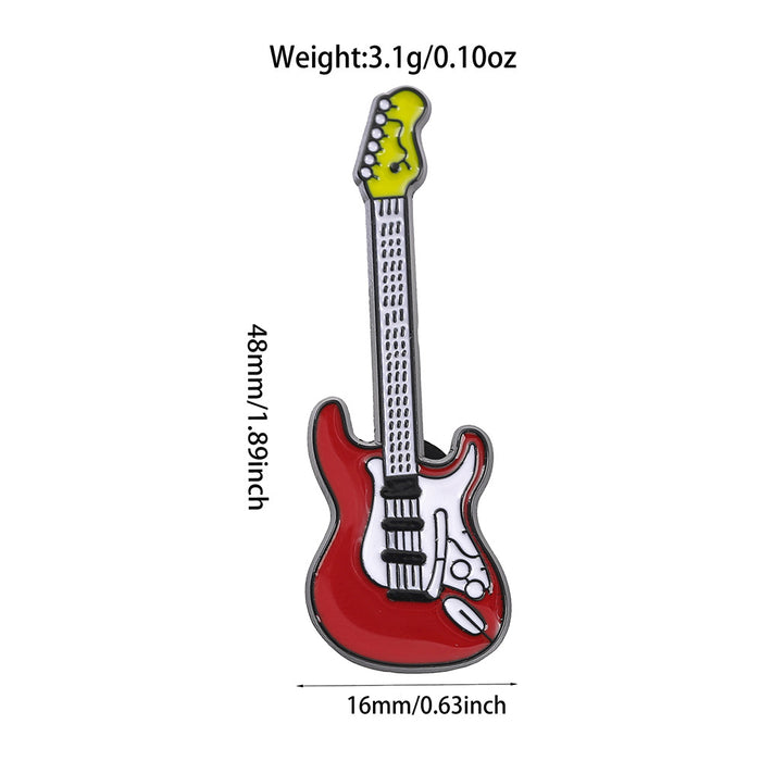 Wholesale Vintage Electroplated Guitar Brooch Musical Instrument Lapel Pin Trendy Backpack Badge For Casual Gift