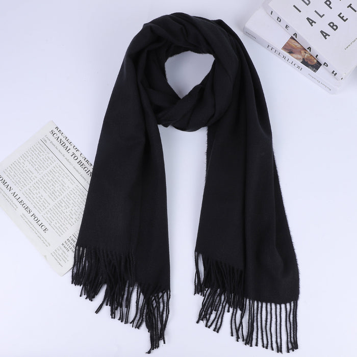 Wholesale Thick Imitation Cashmere Scarf Thorn Hair Scarf Soft and Warm Solid Color Scarf Women's Tassel Scarf Neck Shawl JDC-SF-MC004