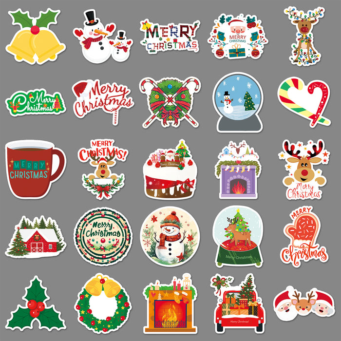 Wholesale 50pcs Christmas  Cartoon Holiday Decoration Stickers