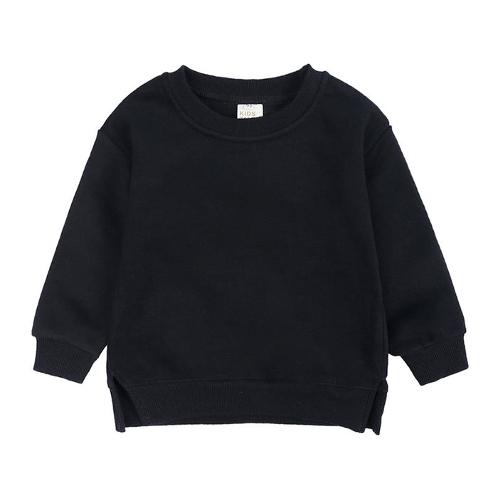 Wholesale Boys' and Girls' Hoodies round Neck Pullovers for Small and Medium-sized Children Solid Color with Plush Baby Tops JDC-CTS-SK003