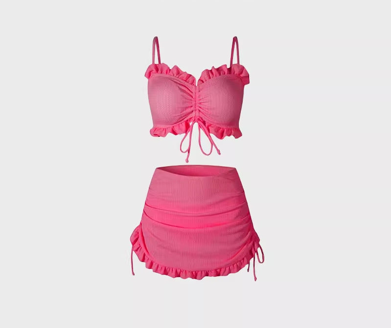 Wholesale South Korea Ins Summer High-end Bikini Sexy Slimming Flesh Covering Vacation Skirt Split Swimsuit Hot Spring Swimsuit