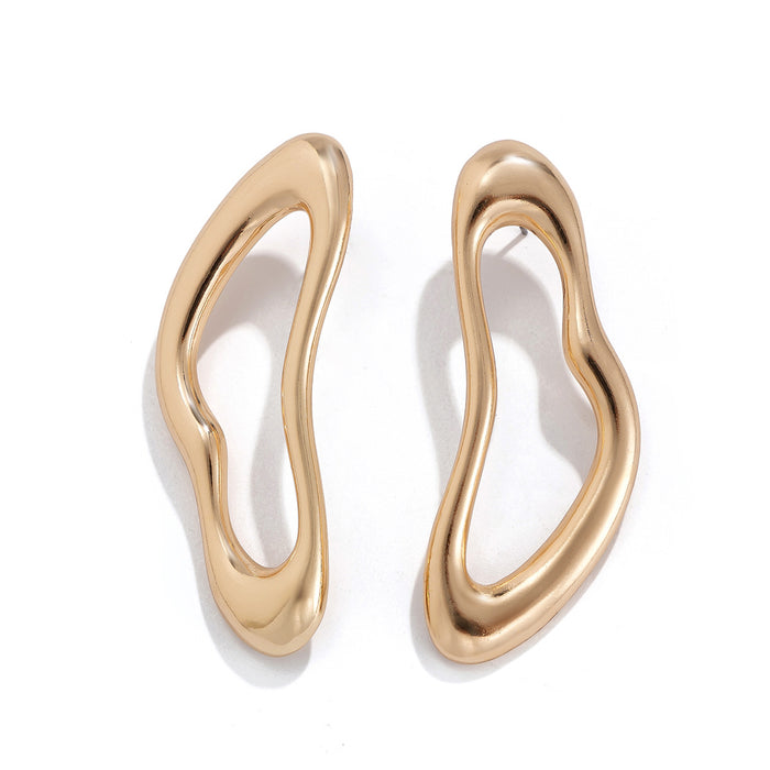 Wholesale Wrinkled metal earrings,  exaggerated irregular earrings,  business teardrop earrings