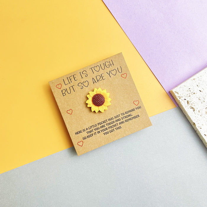 Wholesale English plant sunflower pocket Decorations hug card