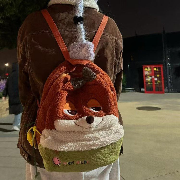 Wholesale Cartoon Fox Rabbit Plush Backpack Bags Large Capacity