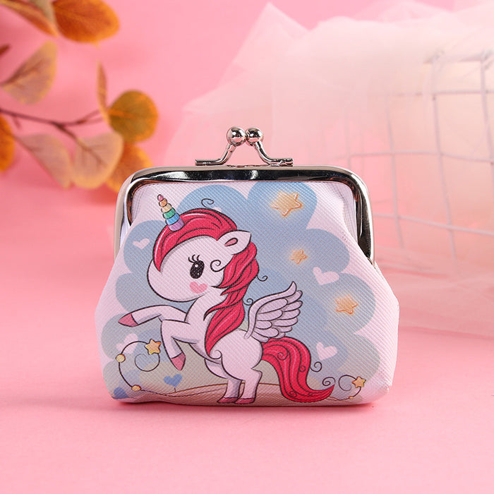 Wholesale Cartoon Unicorn PVC Coin Purse Snap Wallet Pink Flower Boutique Resale MOQ≥2