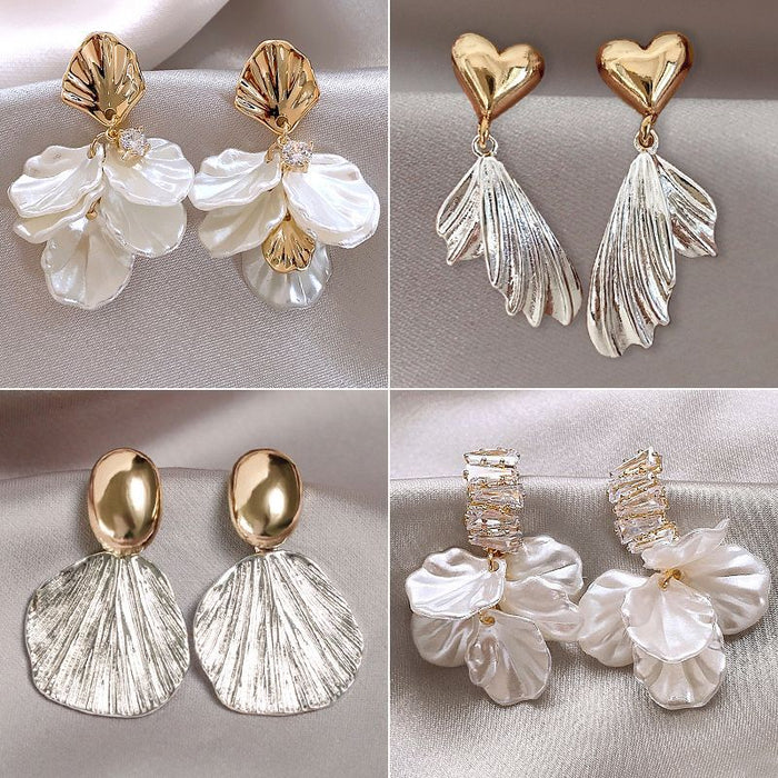 Wholesale  Flower Shell Earrings Women's  Earrings  Pearl Earrings