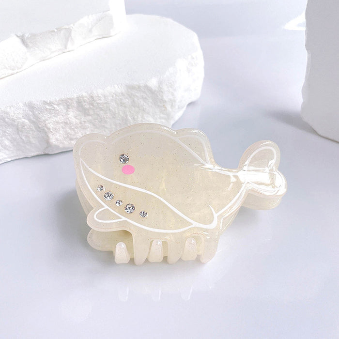 Wholesale Diamond studded claw clip, cute girl, dolphin shell, medium shark clip, back of the head, half tied hair headpiece, hair accessory