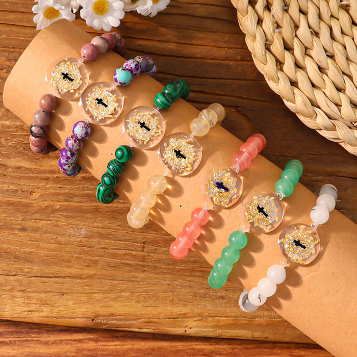 Wholesale Induction cross elastic stone bracelet niche crystal bracelet jewelry