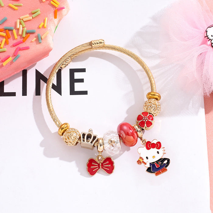 Wholesale Stainless Steel Cartoon Beaded Bracelet Stylish Jewelry Accessory MOQ≥2