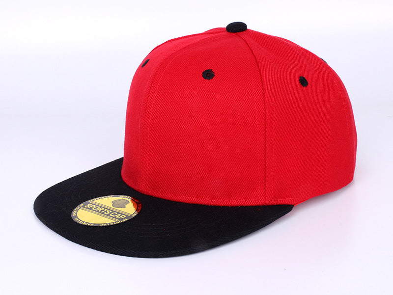 Wholesale Red Solid Color Baseball Cap Flat Brim Skateboard Hip Hop Adjustable Summer Fashion