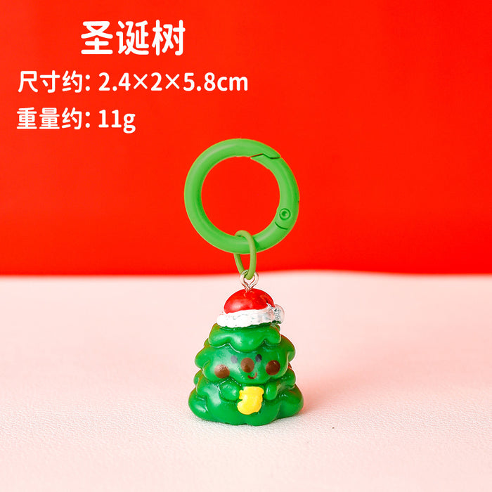 Wholesale Christmas Resin Keychain Christmas Desktop Decorative Ornaments Hanging Bag Keychain