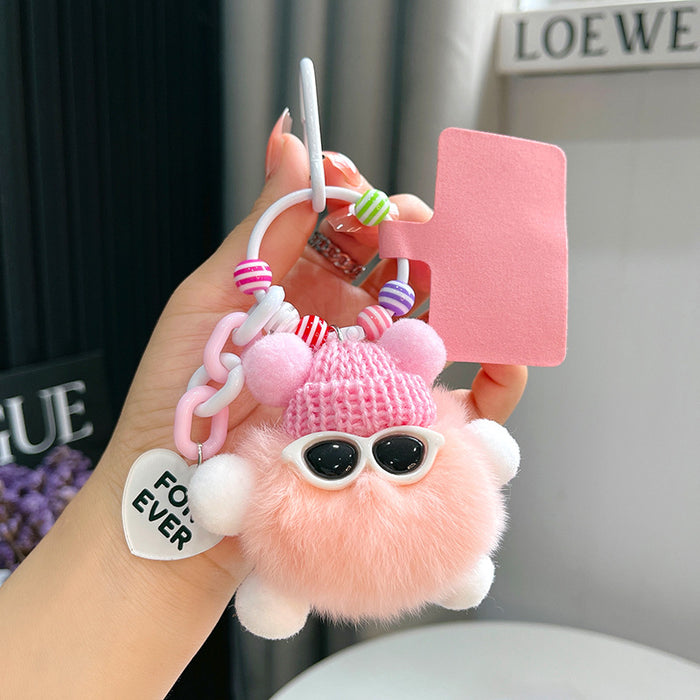 Wholesale Plush Strawberry Animal Car Keychain Bag Charm Trendy Decorative Accessory