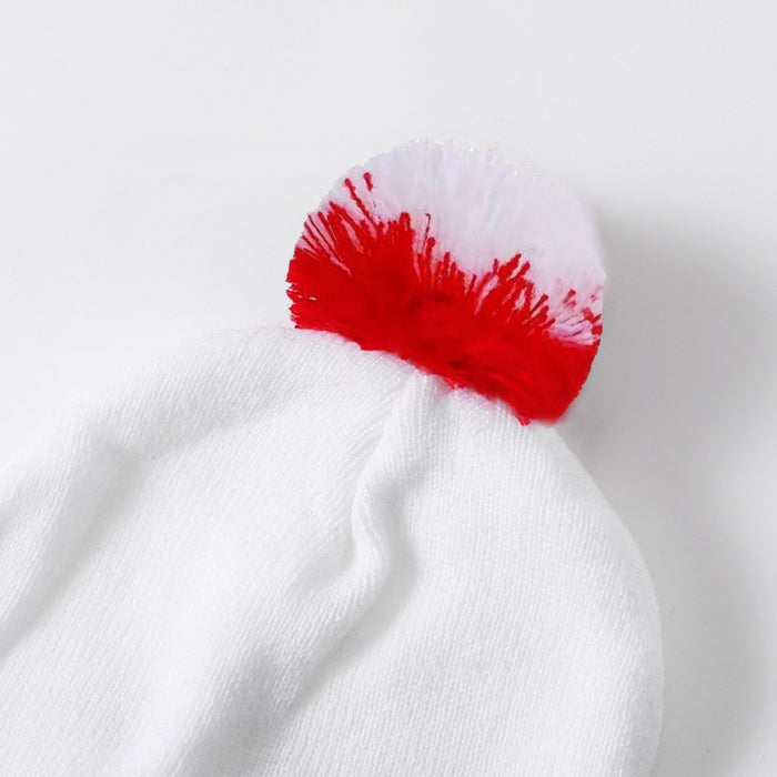 Wholesale  Hat Woolen Christmas Knitted Hat Red and White Christmas Hat Fur Ball Knitted Hat Red and White Hat Glasses