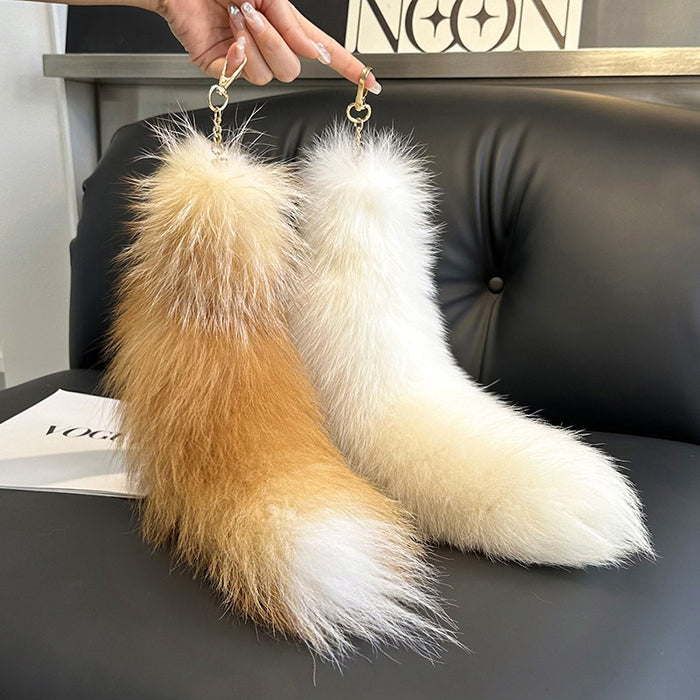 Wholesale Fox fur big tail f keychain
