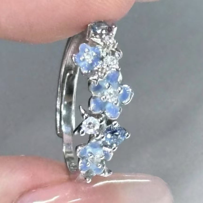 Wholesale Enamel flower zircon open ring, niche light luxury accessory