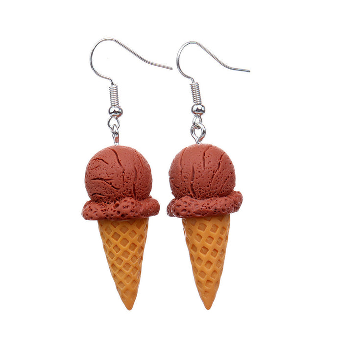 Wholesale Resin Earrings Fun Cute Three-dimensional Ice Cream JDC-ES-niqing014