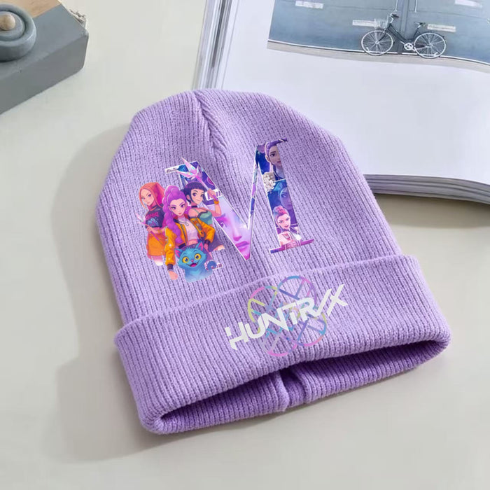 Wholesale KPOP Knitted Cartoon Letter Print Hat