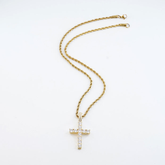 Wholesale Twist Chain Cross Men's Simple Jewelry Necklace Pendant Men's Popular Cross