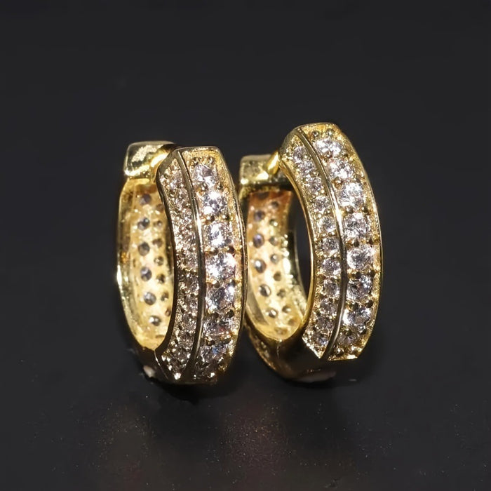 Wholesale Micro-painted zircon gold-plated curved ear cuffs Hip Hop