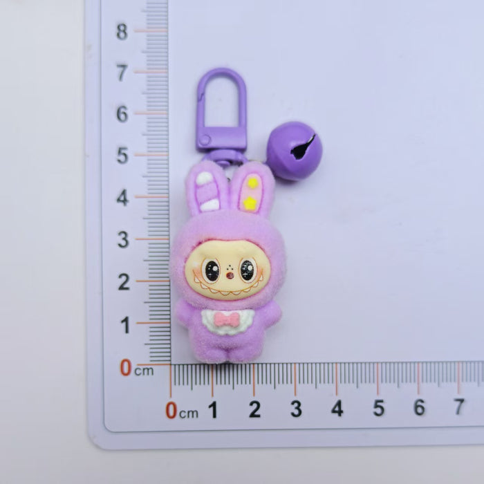 Wholesale flocked bell resin accessory Keychains