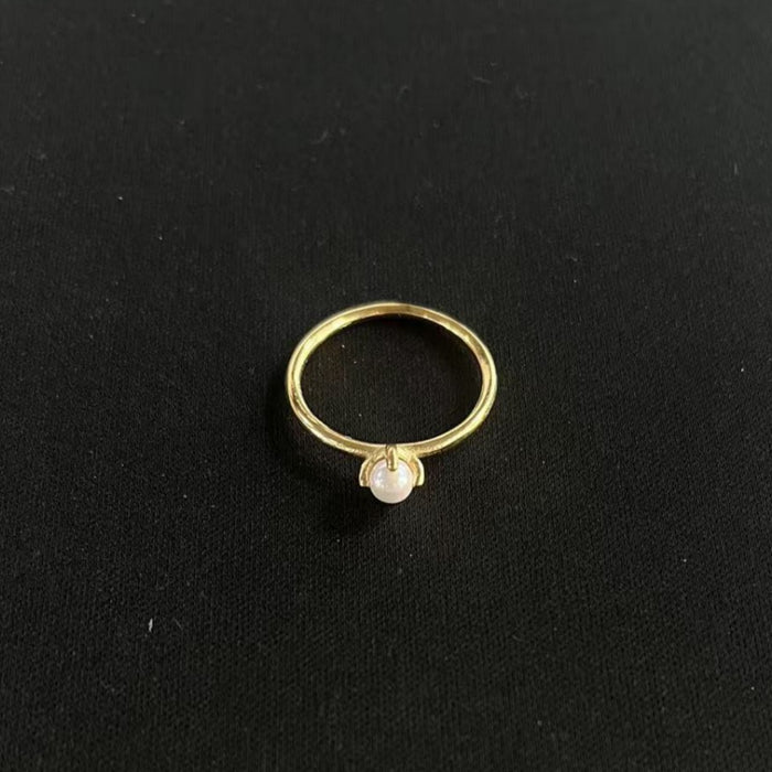 Wholesale Women' s pearl titanium steel ring