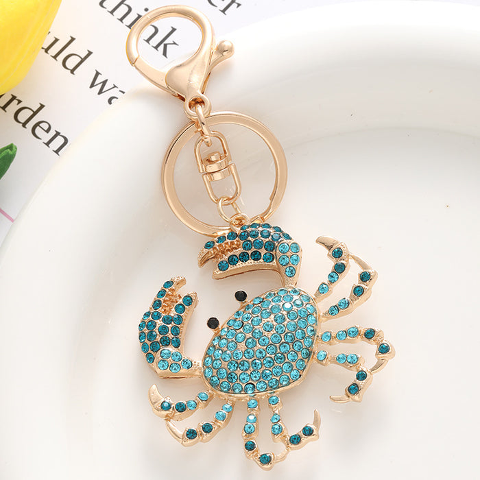 Wholesale Diamond-encrusted Metal Color Crab Alloy Keychain JDC-KC-ChaoK049