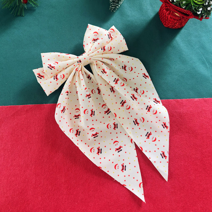 Wholesale Christmas gingerbread man bow hairpin  ribbon spring clip back of the head hairpin hair accessories