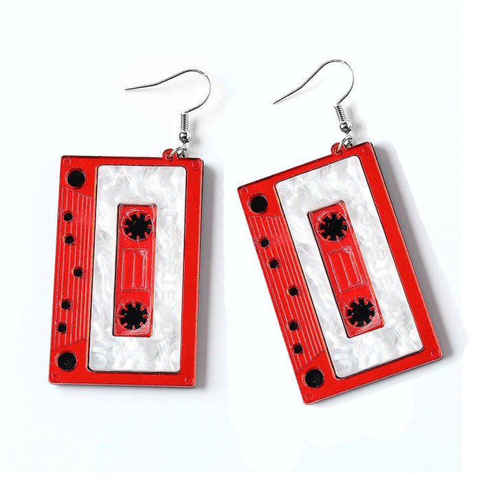 Wholesale Three-dimensional Fun Tape Earrings Acrylic JDC-ES-WaN001