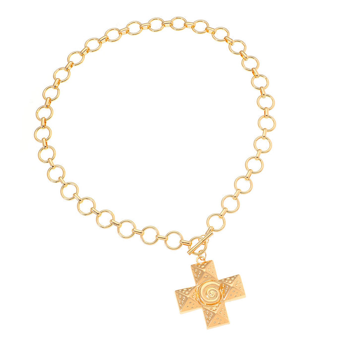 Wholesale Design a threaded cross necklace with a sense of luxury, individuality, versatility, and high-end feel. It is a collarbone chain