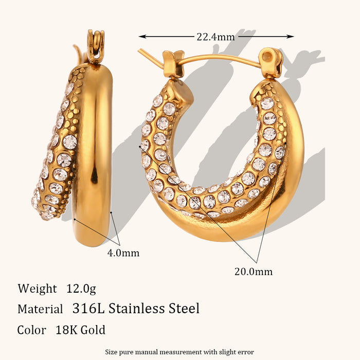 Wholesale Irregular C-shaped Earrings Stainless Steel Gold-plated Earrings JDC-ES-MengJ003