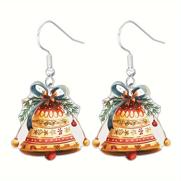 Wholesale Christmas Cartoon Earrings Cute Acrylic Pendant  Gingerbread and Animal Pattern Holiday Supplies