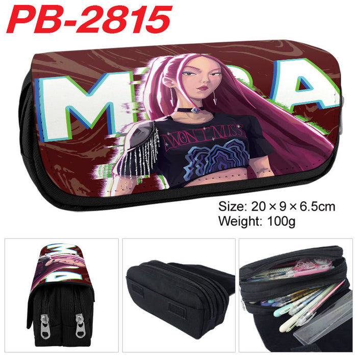 Wholesale Kpop pu full color cartoon student pencil case stationery box
