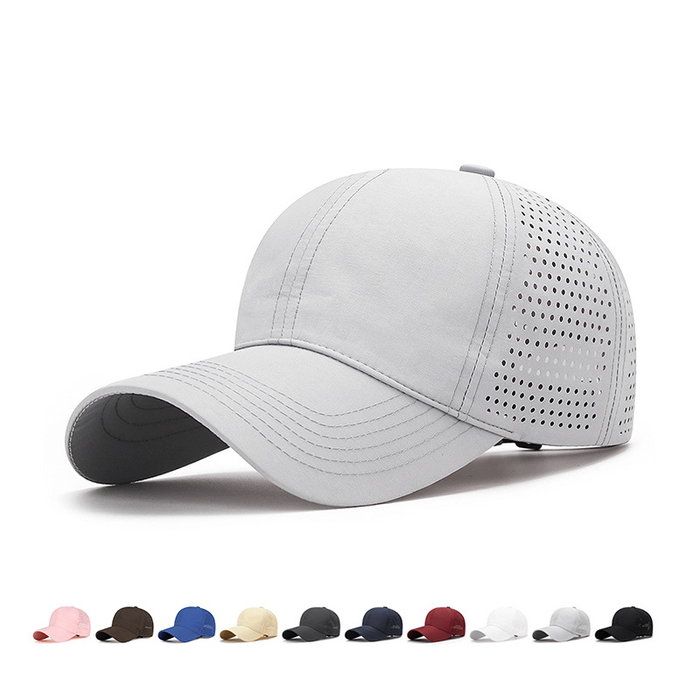 Wholesale Quick-drying Perforated Cap Women's Spring and Summer Sunscreen Soft Top Breathable Sports Travel howing Small Baseball Cap for Men