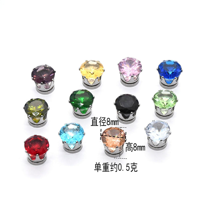 Wholesale Simple Mini Colorful Zircon Stainless Steel Ear Clip JDC-ES-ShuangN001