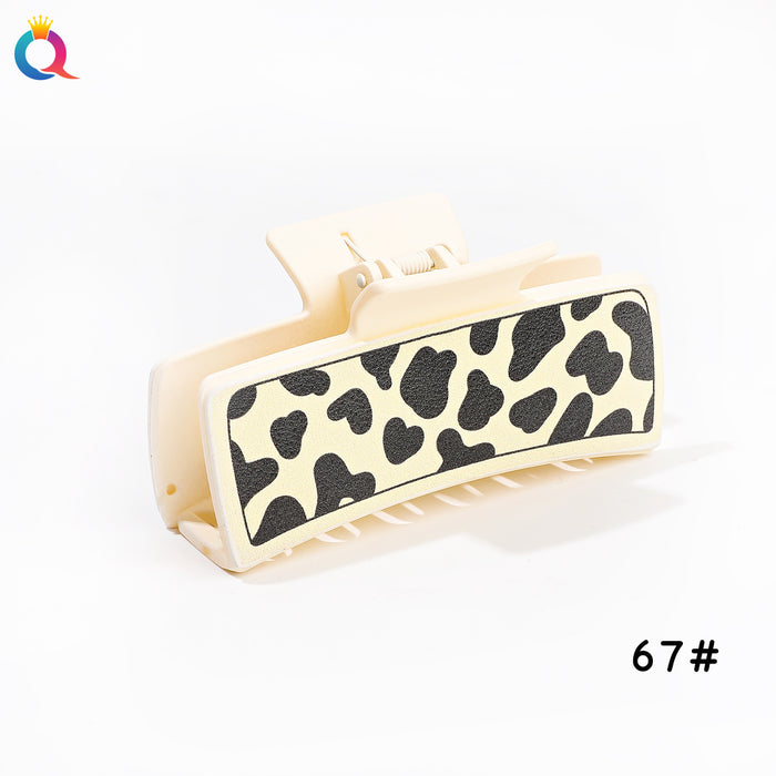 Wholesale  leopard print retro square Hair Clips