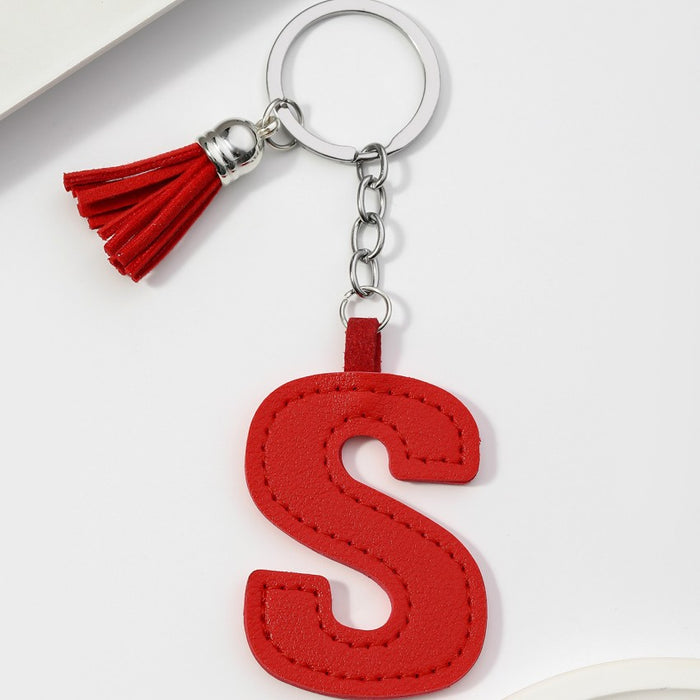 Wholesale PU Leather 26 English Letters Keychain JDC-KC-RongRui063